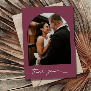 Elegant Arch Photo Wedding Thank You 