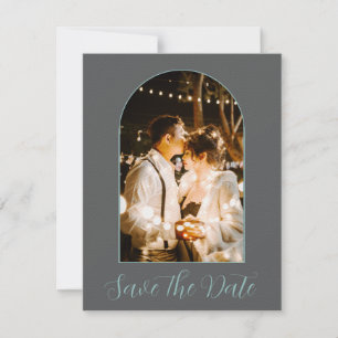 Elegant Arch Photo with Script Save The Date