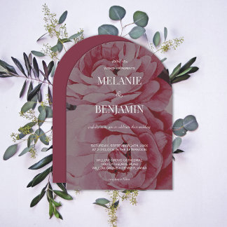 Elegant Arch Romantic Flower Wedding Invitation