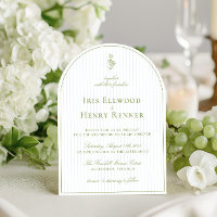 Elegant Arch Sage Green & Blue Stripe Wedding