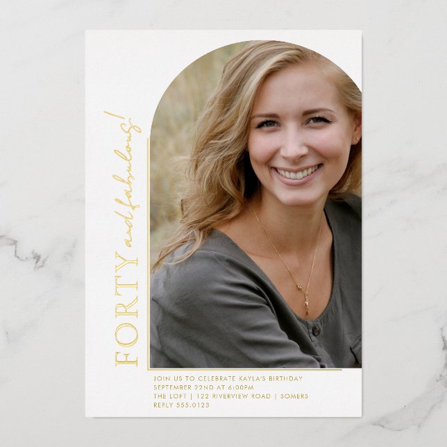 Elegant Arch Shape 40 and Flirty Photo Gold (Front)