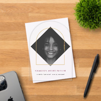 Elegant Arch Tassels Modern Frame Photo Graduation Acrylic Invitations