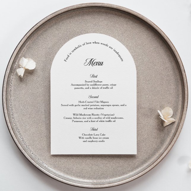 Elegant Arch Wedding Menu Card (Creator Uploaded)