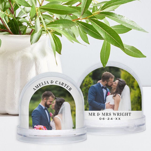Elegant Arch Wedding Photo Keepsake Snowglobe (Creator Uploaded)