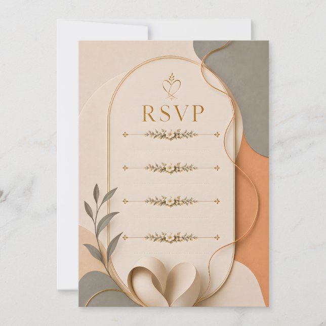 Elegant Arch Wedding RSVP card (Front)