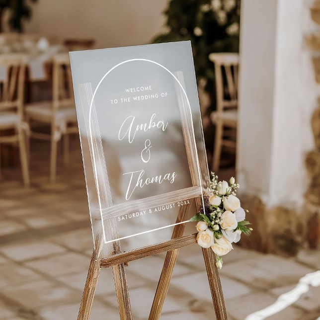 Elegant Arch Wedding Welcome Acrylic Sign (Creator Uploaded)