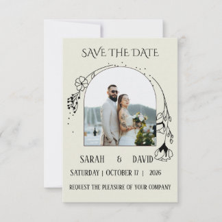 Elegant Arched Save The Date wedding Invitation 