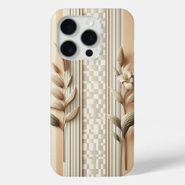 Elegant Architectural Botanical Phone Case - Beige (Back)
