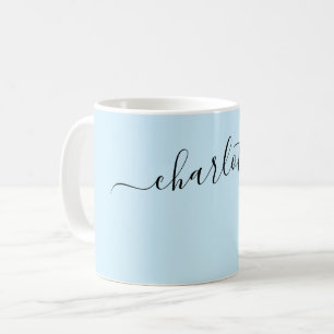 Elegant Arctic Blue Colour Modern Name Personalise Coffee Mug