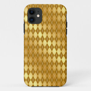 Elegant Argyle Print Gold iphone Case