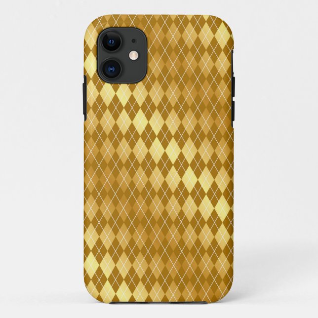 Elegant Argyle Print Gold iphone Case (Back)