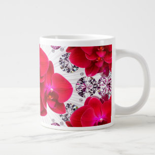 Elegant Arrangement of Red Orchids Large Coffee Mug