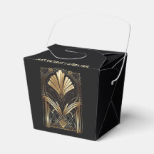 Elegant Art-Deco Black & Gold Favours- Personalise