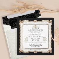 Elegant Art Deco Black Gold Nouveau Gatsby Wedding