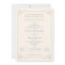 Elegant Art Deco Blue & Cream Wedding Invitations