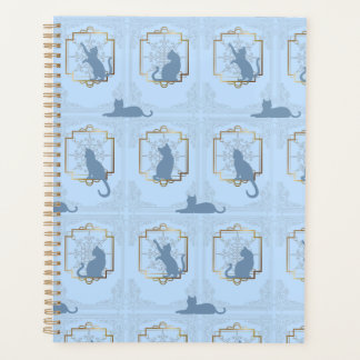 Elegant Art Deco Cats - Blue Planner