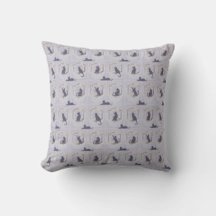 Elegant Art Deco Cats - Lavender Cushion