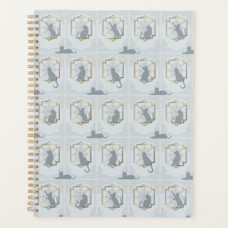 Elegant Art Deco Cats - Light Grey Planner