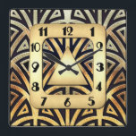 Elegant Art Deco Clock<br><div class="desc">This Art Deco Style clock looks very elegant and I could imagine this wall clock would look terrific on a wall in your home. I created this clock with elegance in mind. It is very Art Deco in black and gold. This would also make a lovely gift for a wedding...</div>