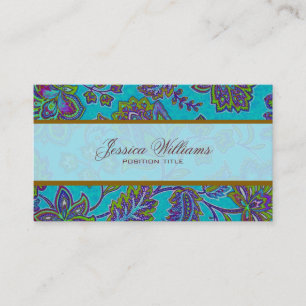 Elegant Art-Deco Colourful Paisley Business Card