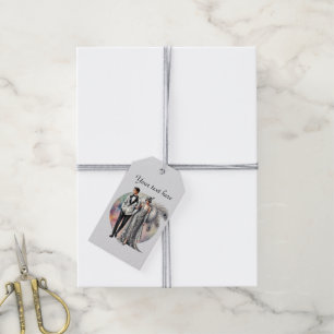 Elegant Art Deco couple customizable  Gift Tags
