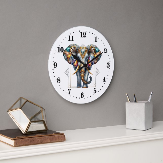 Elegant art deco elephant large clock (Office)