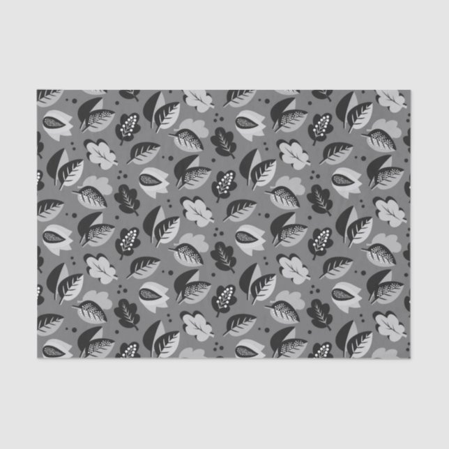 Elegant Art Deco Fall Leaves Autumn Pattern Tissue Paper (Front)