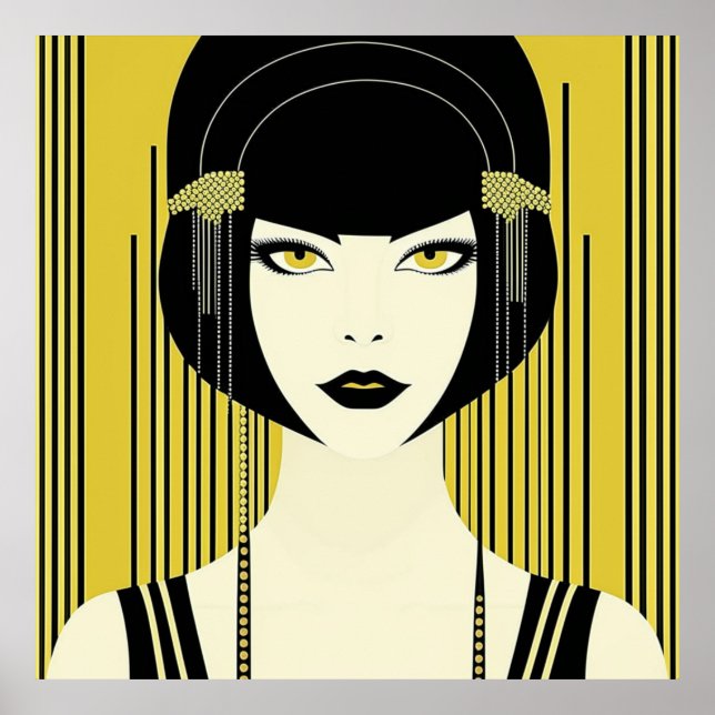 Elegant Art Deco Flapper  Poster (Front)