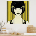 Elegant Art Deco Flapper Poster | Zazzle