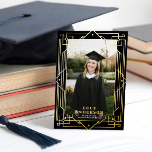 Elegant Art Deco Frame Photo Graduation REAL