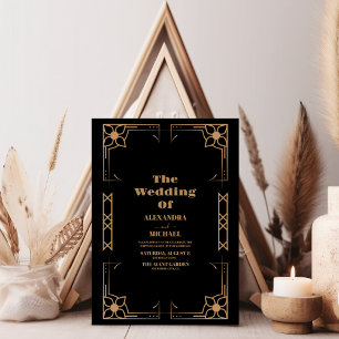 Elegant Art Deco Frame Wedding Invitation