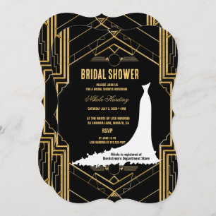 Elegant Art Deco Gatsby Bridal Shower Card
