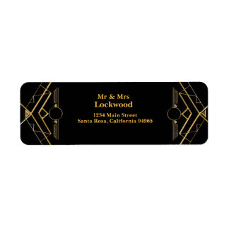 Elegant Art Deco Gatsby Wedding Return Address
