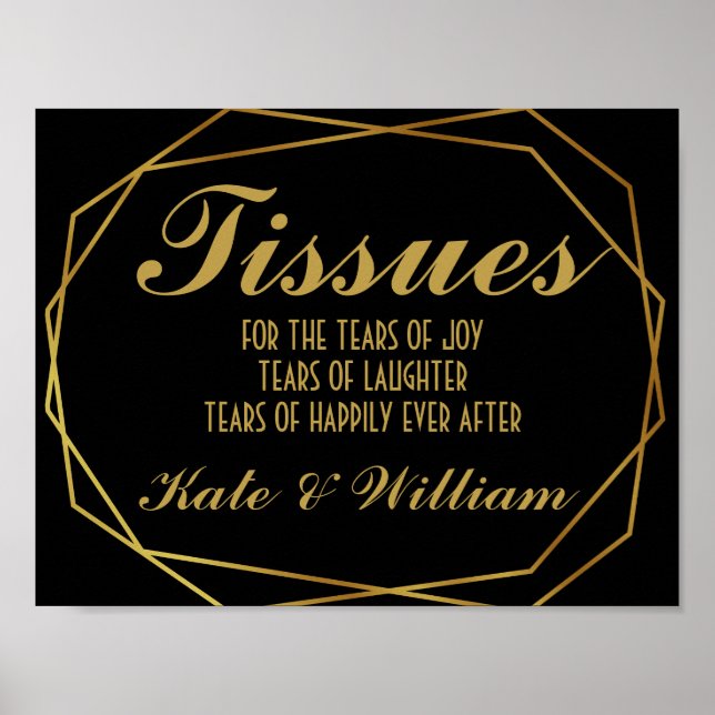 Elegant art deco Gold & Black tissues Poster (Front)