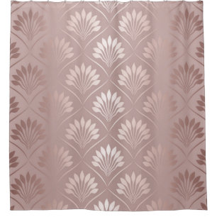 Elegant art deco gold lattice pattern shower curtain
