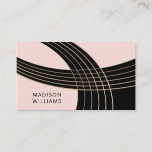 Elegant Art Deco Inspired Geometric Curves Business Card