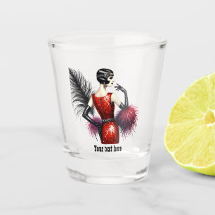 Elegant Art Deco lady customisable Shot Glass
