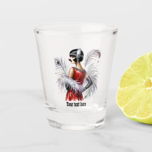 Elegant Art Deco Lady customisable Shot Glass