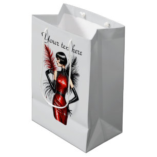 Elegant Art Deco Lady customizable Medium Gift Bag