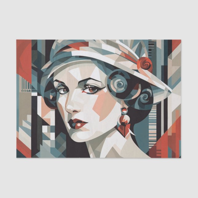 Elegant art deco lady  tissue paper (Front)