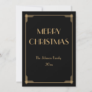Elegant Art Deco Merry Christmas Holiday Card