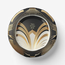 Elegant Art Deco Paper Bowls - Personalised