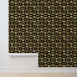 Elegant Art Deco Pattern Gold Black Wallpaper<br><div class="desc">Elegant wallpaper for modern spaces featuring a gold art deco inspired pattern on a black background.</div>