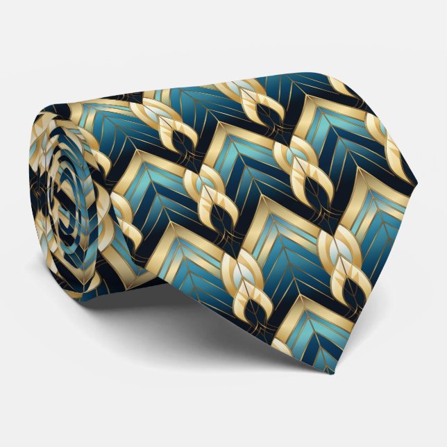 Elegant art deco pattern tiled  tie (Rolled)