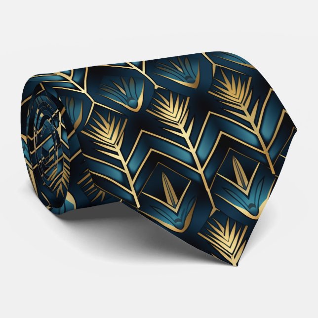 Elegant art deco pattern tiled  tie (Rolled)