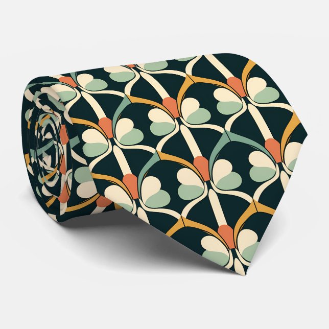 Elegant art deco pattern tiled  tie (Rolled)