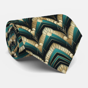 Elegant art deco pattern tiled  tie