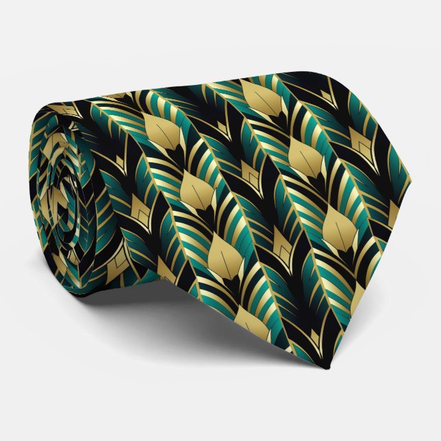 Elegant art deco pattern tiled  tie (Rolled)