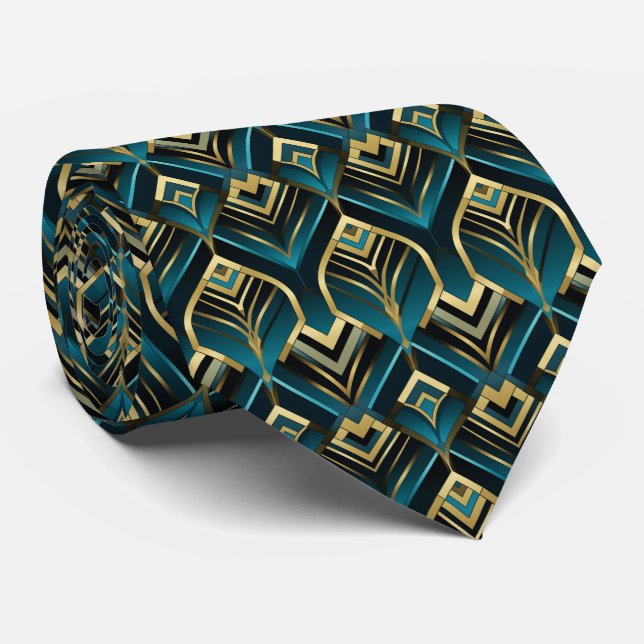Elegant art deco pattern tiled  tie (Rolled)