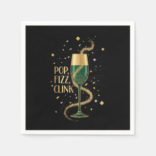  Elegant Art Deco Pop Fizz Clink   Gatsby Roaring  Napkin
